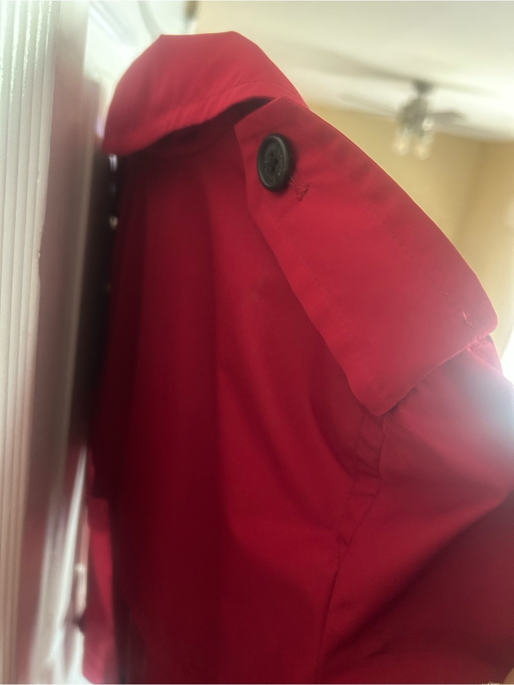 Lauren Ralph Lauren Red Trench Coat Medium - Picture 6 of 7